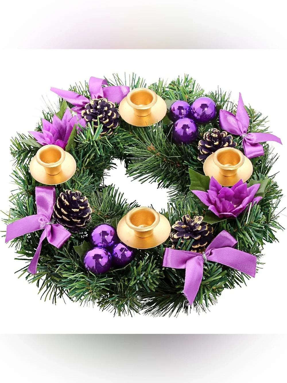Advent Wreath with Purple and Pink Candles